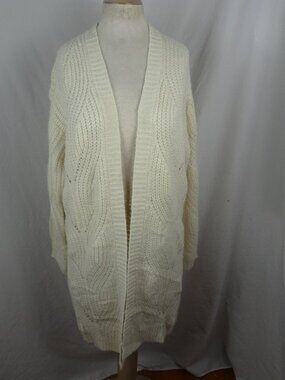 Miss Me Women Ivory White Cardigan Sweater Size S